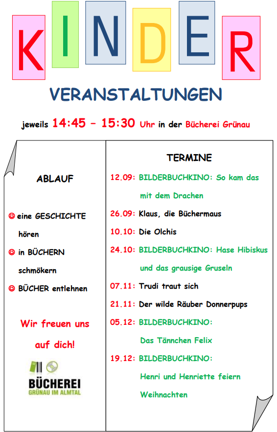 Kinderveranstaltungen Herbst 2025